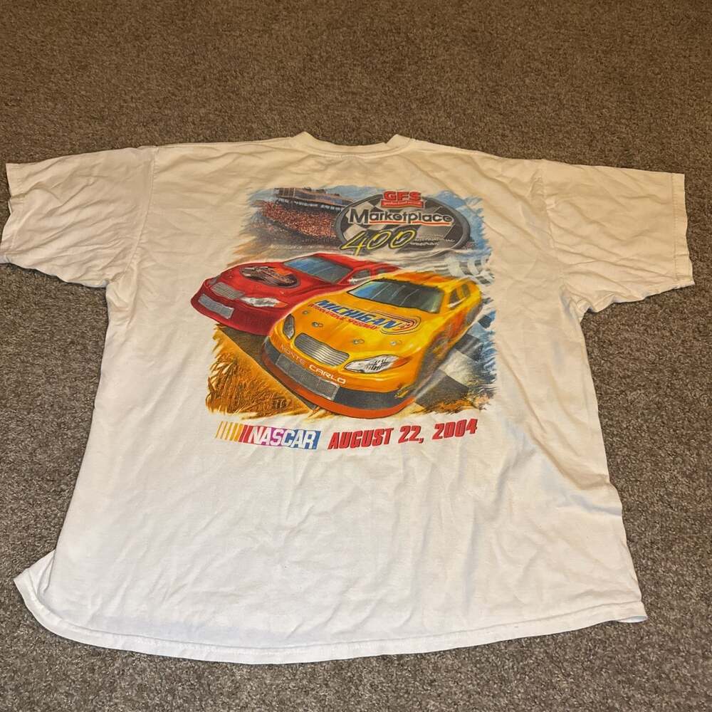 Vintage NASCAR Michigan Speedway GFS Marketplace 400 2004 T-Shirt XL